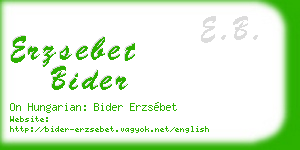 erzsebet bider business card